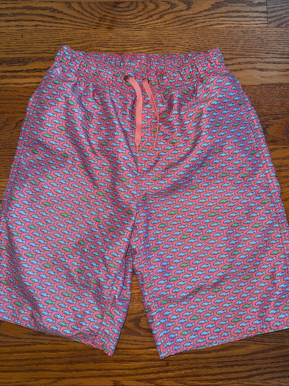 Class Club Coral Swim Trunks with Tiny Fish Print